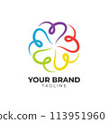 community colorful hearts logo design template 113951960