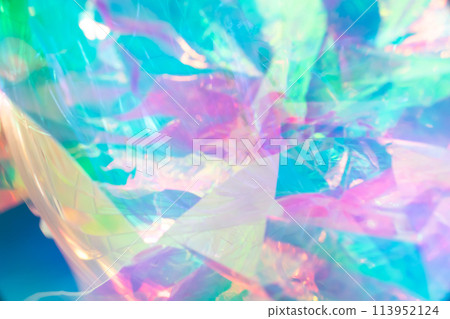 Sparkling background texture aurora cellophane rainbow crystal spectrum gradation 113952124