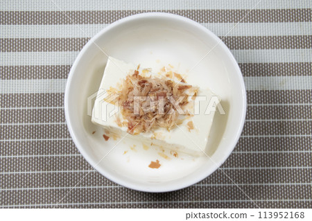 Dried bonito flakes and tofu Dried bonito flakes and tofu 113952168