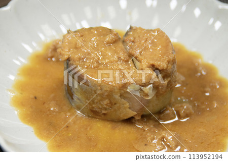 Canned miso-simmered mackerel Canned miso-simmered mackerel 113952194