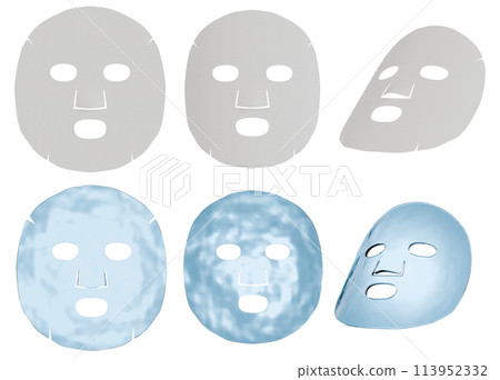 Sheet mask 3d rendering, face mask, facial mask Sheet mask 3d rendering, face mask, facial mask 113952332