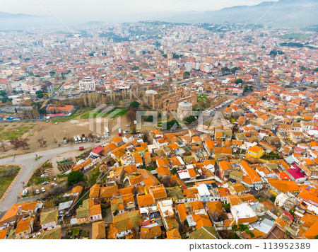 Flight over city Pergamon. Turkey Flight over city Pergamon. Turkey 113952389