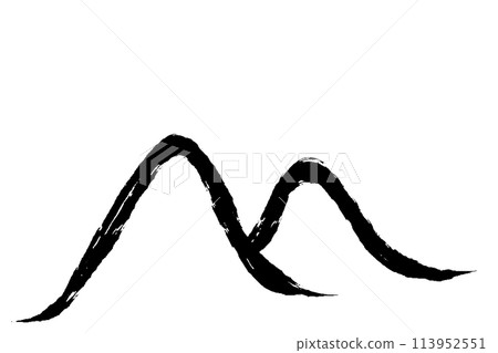 手繪的一座山的水墨插圖 113952551