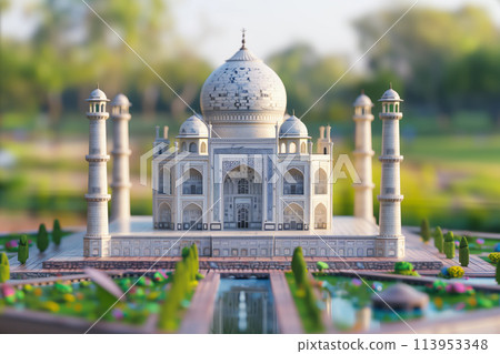 A 3D isometric diorama model of the Taj Mahal in Agra, India. A 3D isometric diorama model of the Taj Mahal in Agra, India. 113953348