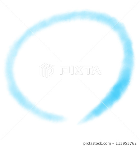 簡單的手繪線條淺藍色圓圈 113953762