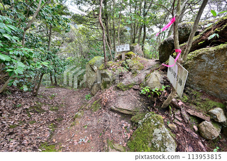 The ruins of Kageishi Castle in Inaba Province, which Hideyoshi captured during his attack on Tottori Castle 113953815