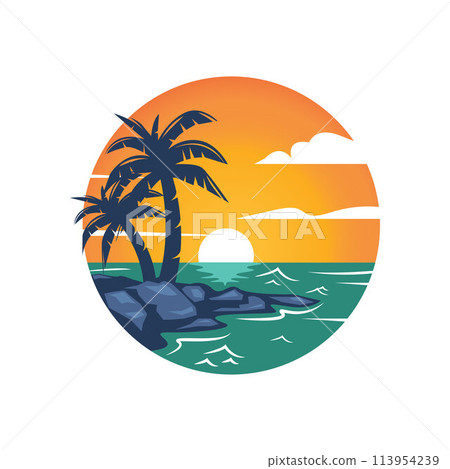 beach icon vector illustration concept design template beach icon vector illustration concept design template 113954239