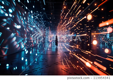 Abstract blue light world 113954341