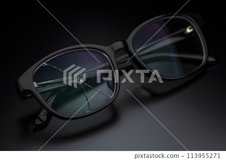 Broken glasses lenses Broken glasses lenses 113955271