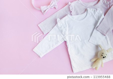 Set of baby bodysuits, pants, socks and knitted toy Set of baby bodysuits, pants, socks and knitted toy 113955488
