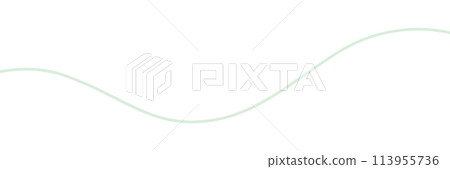 手繪綠色線條彎曲成波浪形 — 簡單時尚的設計材料，曲線柔和 113955736
