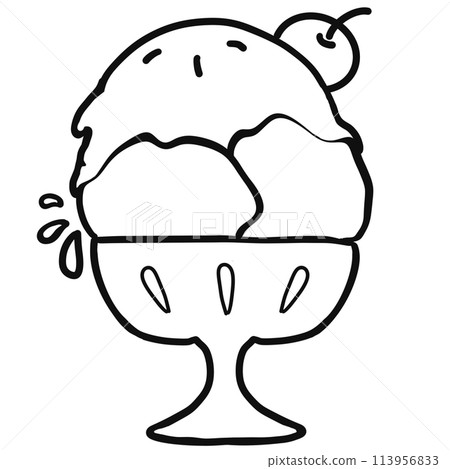 Ice cream outline illustration set and hand drawn cartoon. Ice cream outline illustration set and hand drawn cartoon. 113956833