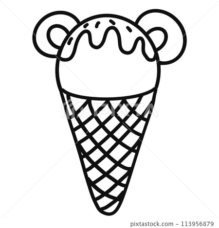 Ice cream outline illustration set and hand drawn cartoon. Ice cream outline illustration set and hand drawn cartoon. 113956879