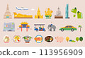 Thailand tourist element set 113956909