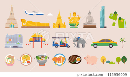 Thailand tourist element set Thailand tourist element set 113956909