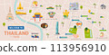 Thailand tourism map banner 113956910