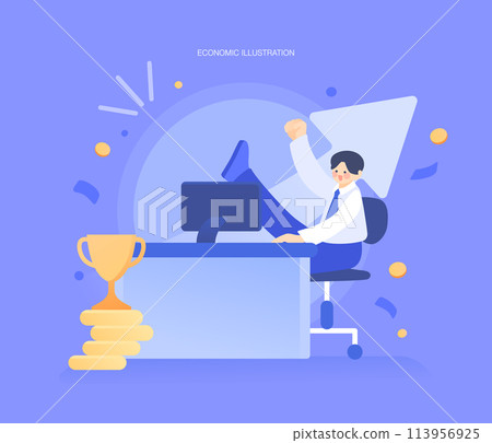 Supporting Economic Grant Illustration  113956925