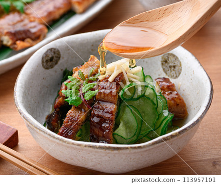 Uzaku (cucumber and eel vinegared food) Uzaku (cucumber and eel vinegared food) 113957101