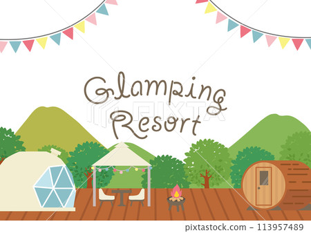 Glamping illustration 113957489