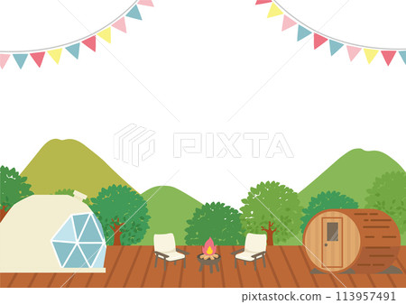 Glamping background illustration Glamping background illustration 113957491