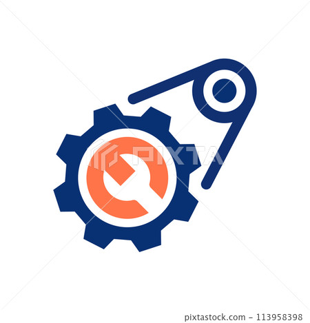 Timing belt repair icon on white background. Vector illustration. 113958398