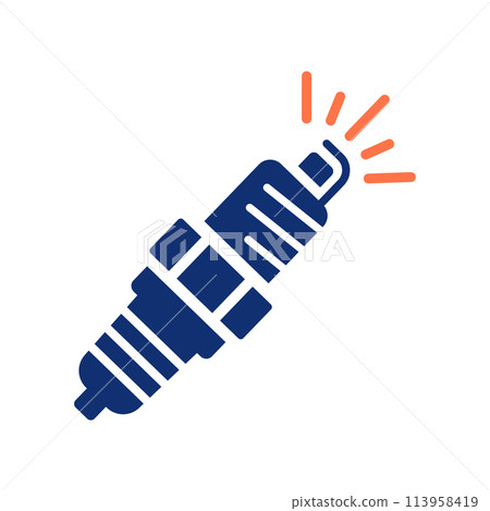 Spark plug icon on white background. Vector illustration. 113958419