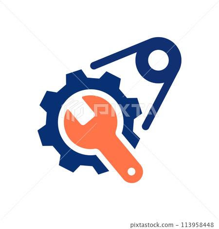 Timing belt repair icon on white background. Vector illustration. Timing belt repair icon on white background. Vector illustration. 113958448