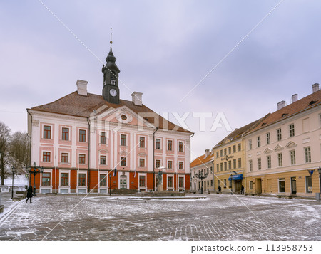 Tartu, Estonia, Raekoja Square and Town Hall in winter / Tartu, Estonia Tartu, Estonia, Raekoja Square and Town Hall in winter / Tartu, Estonia 113958753