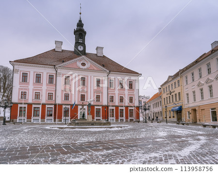 Tartu, Estonia, Raekoja Square and Town Hall in winter / Tartu, Estonia Tartu, Estonia, Raekoja Square and Town Hall in winter / Tartu, Estonia 113958756