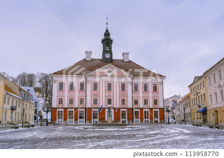 Tartu, Estonia, Raekoja Square and Town Hall in winter / Tartu, Estonia Tartu, Estonia, Raekoja Square and Town Hall in winter / Tartu, Estonia 113958770