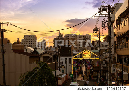 Yanaka Ginza Shopping Street Sunset 113959137
