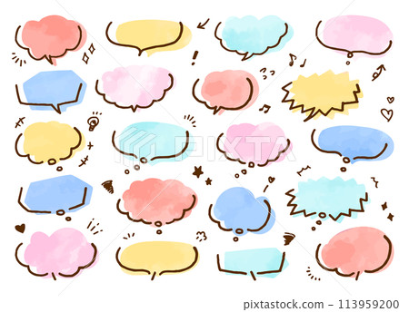 Speech bubble illustration watercolor 113959200