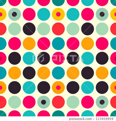 Seamless abstract geometric colorful pattern background,minimal retro style, Generative AI 113959959