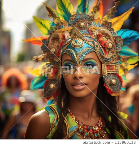 Carnival in Barranquilla, Colombia: A dazzling spectacle of vibrant costumes, rhythmic music, and lively dances, celebrating the city's rich cultural heritage and festive spirit. Carnival in Barranquilla, Colombia: A dazzling spectacle of vibrant costumes, rhythmic music, and lively dances, celebrating the city's rich cultural heritage and festive spirit. 113960138
