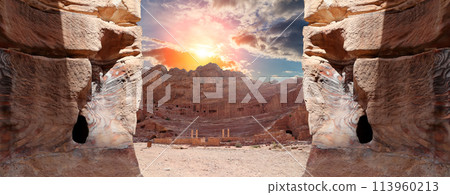 Mountains of Petra, Jordan, Middle East. Petra has been a UNESCO World Heritage Site since 1985 113960213