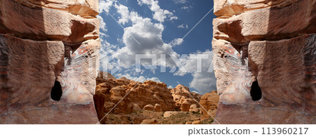 Mountains of Petra, Jordan, Middle East. Petra has been a UNESCO World Heritage Site since 1985 Mountains of Petra, Jordan, Middle East. Petra has been a UNESCO World Heritage Site since 1985 113960217
