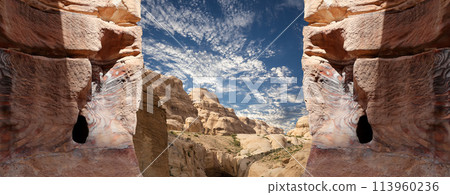 Mountains of Petra, Jordan, Middle East. Petra has been a UNESCO World Heritage Site since 1985 113960236