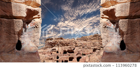 Mountains of Petra, Jordan, Middle East. Petra has been a UNESCO World Heritage Site since 1985 113960278