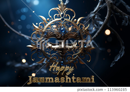 Krishna janmashtami, yearly Hindu festival that celebrates the birth of Krishna, the eighth incarnation of Vishnu, supreme God, of the Vaishnava tradition of Hinduism, Religious cultural. 113960285