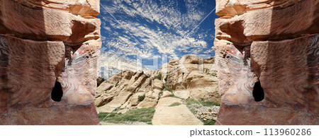 Mountains of Petra, Jordan, Middle East. Petra has been a UNESCO World Heritage Site since 1985 113960286