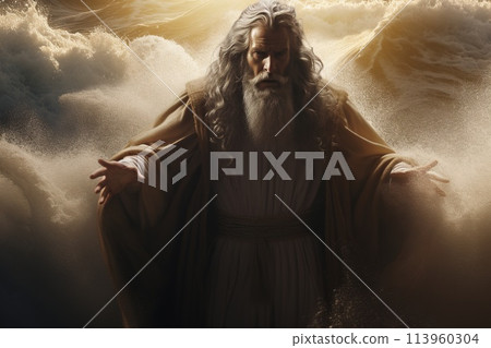 Religious biblical concept, the story of Moses parting the sea, flight from Pharaoh, the Jews, belief in God and Jesus Christ , the liberation of the Jews from Egyptian captivity, the miracle . Religious biblical concept, the story of Moses parting the sea, flight from Pharaoh, the Jews, belief in God and Jesus Christ , the liberation of the Jews from Egyptian captivity, the miracle . 113960304