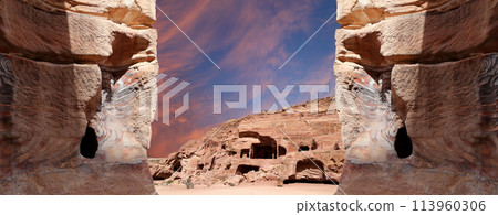 Mountains of Petra, Jordan, Middle East. Petra has been a UNESCO World Heritage Site since 1985 Mountains of Petra, Jordan, Middle East. Petra has been a UNESCO World Heritage Site since 1985 113960306