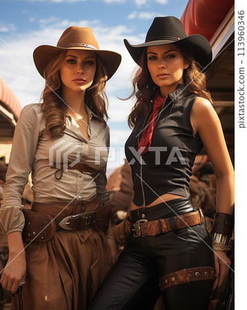 Wild West girls, westerns, outlaws and bandits, sheriffs, robbers and lawmen, stylization and glamour, authenticity of Texas fierce look of self-confidence . Wild West girls, westerns, outlaws and bandits, sheriffs, robbers and lawmen, stylization and glamour, authenticity of Texas fierce look of self-confidence . 113960346