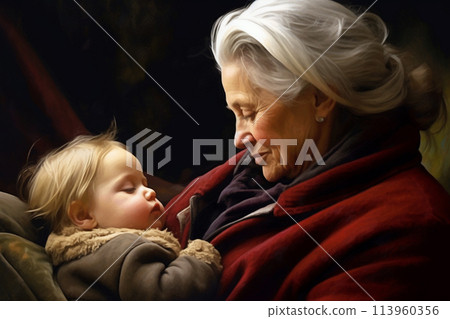 Old people sitting in a nursing home. Old age helplessness, caring for old people. Deserved rest, retirement. Help, support rehabilitation or healing. Retirement, physiotherapy and healthcare 113960356
