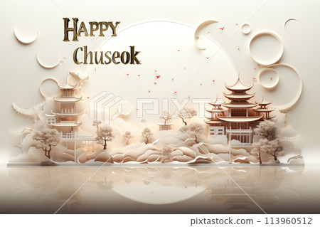 Chuseok hangavi Korean traditional holiday , a time when families come together to thank their ancestors for a bountiful fall harvest, Chuseok Songpyeon Tteok, Korean Thanksgiving. 113960512