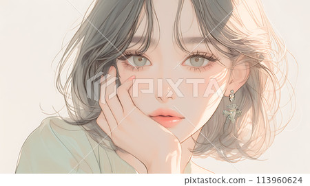 Beautiful watercolor woman AI Beautiful watercolor woman AI 113960624