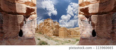 Mountains of Petra, Jordan, Middle East. Petra has been a UNESCO World Heritage Site since 1985 113960665