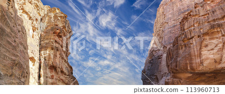 Mountains of Petra, Jordan, Middle East. Petra has been a UNESCO World Heritage Site since 1985 Mountains of Petra, Jordan, Middle East. Petra has been a UNESCO World Heritage Site since 1985 113960713