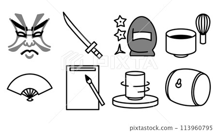 日本傳統文化圖標集 113960795