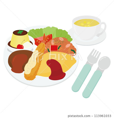 Illustration of kids lunch 113961033